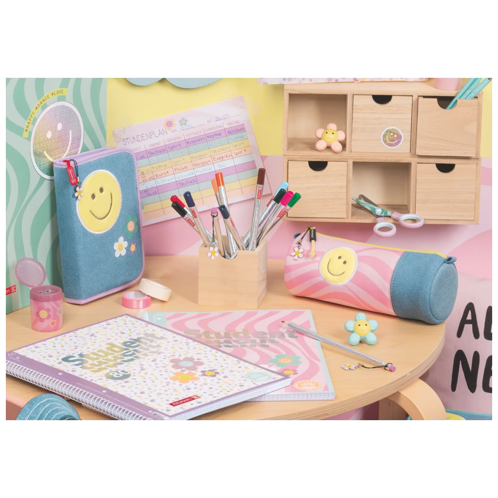 Kinderschere Happy Hippie mit Motivdruck | abgerundet, mehrfarbig, pastell