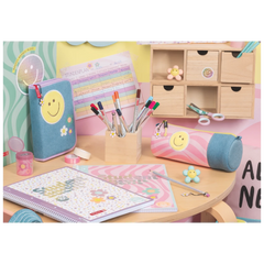 Kinderschere Happy Hippie mit Motivdruck | abgerundet, mehrfarbig, pastell