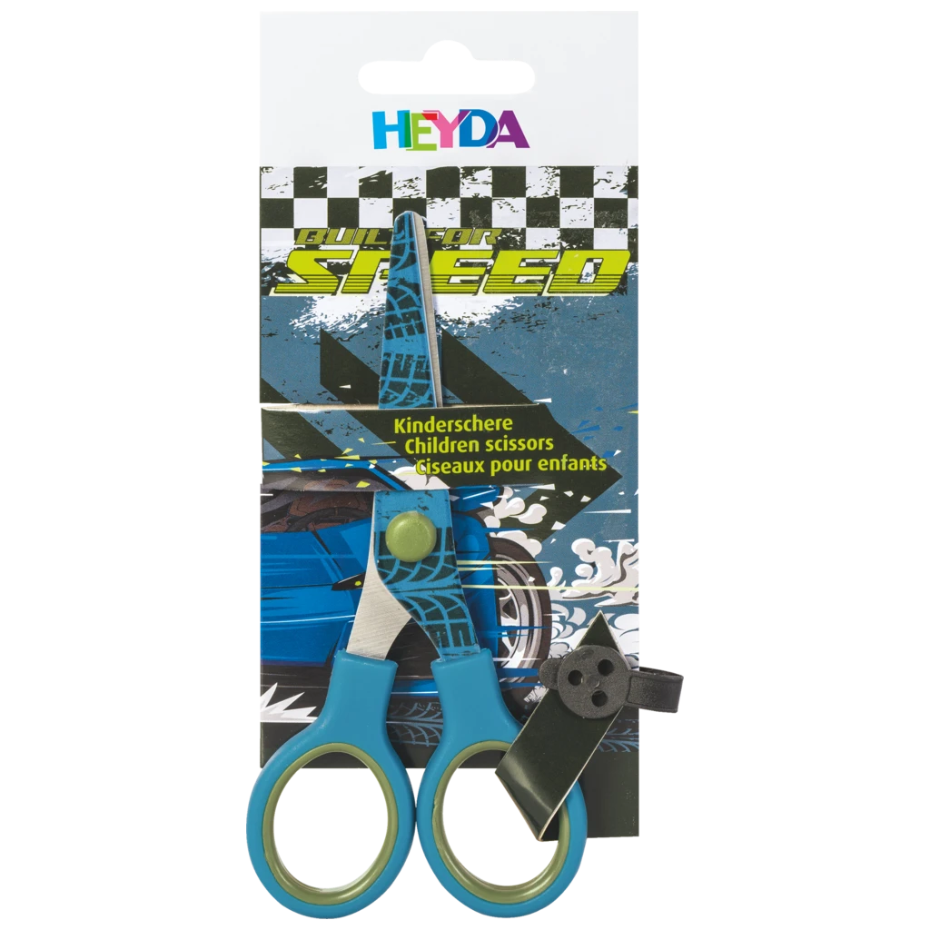 Kinderschere Fast Wheels mit Motivdruck | abgerundet