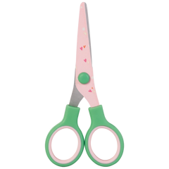 Kinderschere Fruity Love mit Motivdruck | abgerundet, rosa/grün