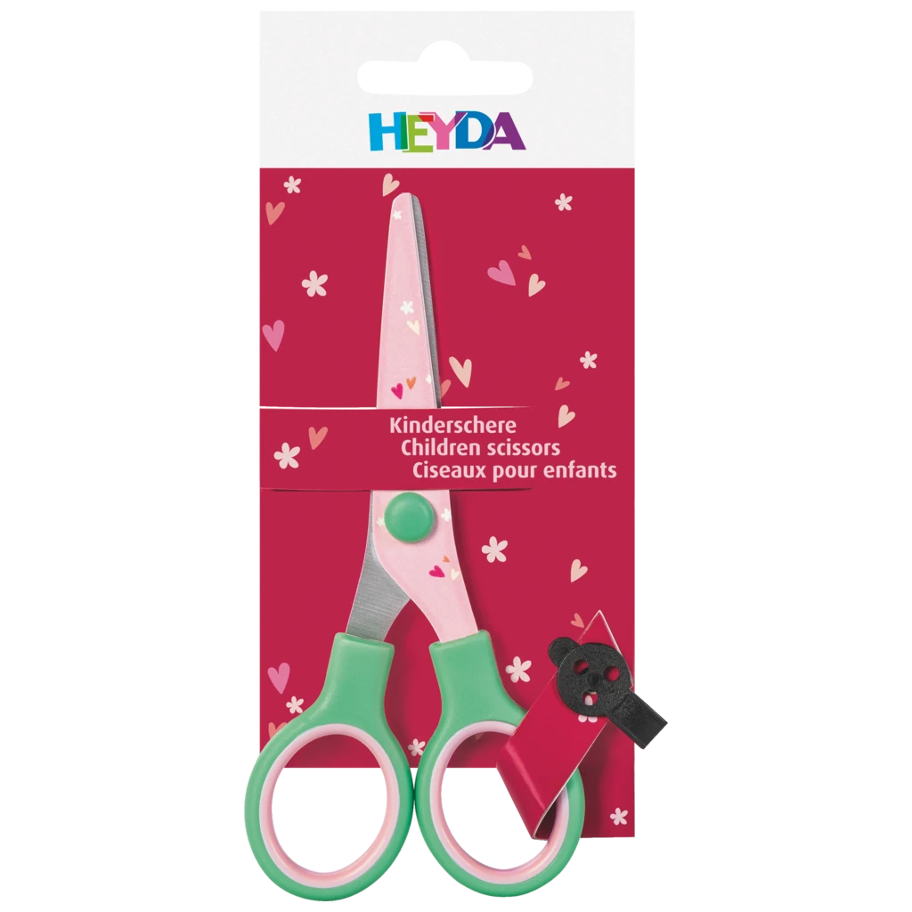 Kinderschere Fruity Love mit Motivdruck | abgerundet, rosa/grün
