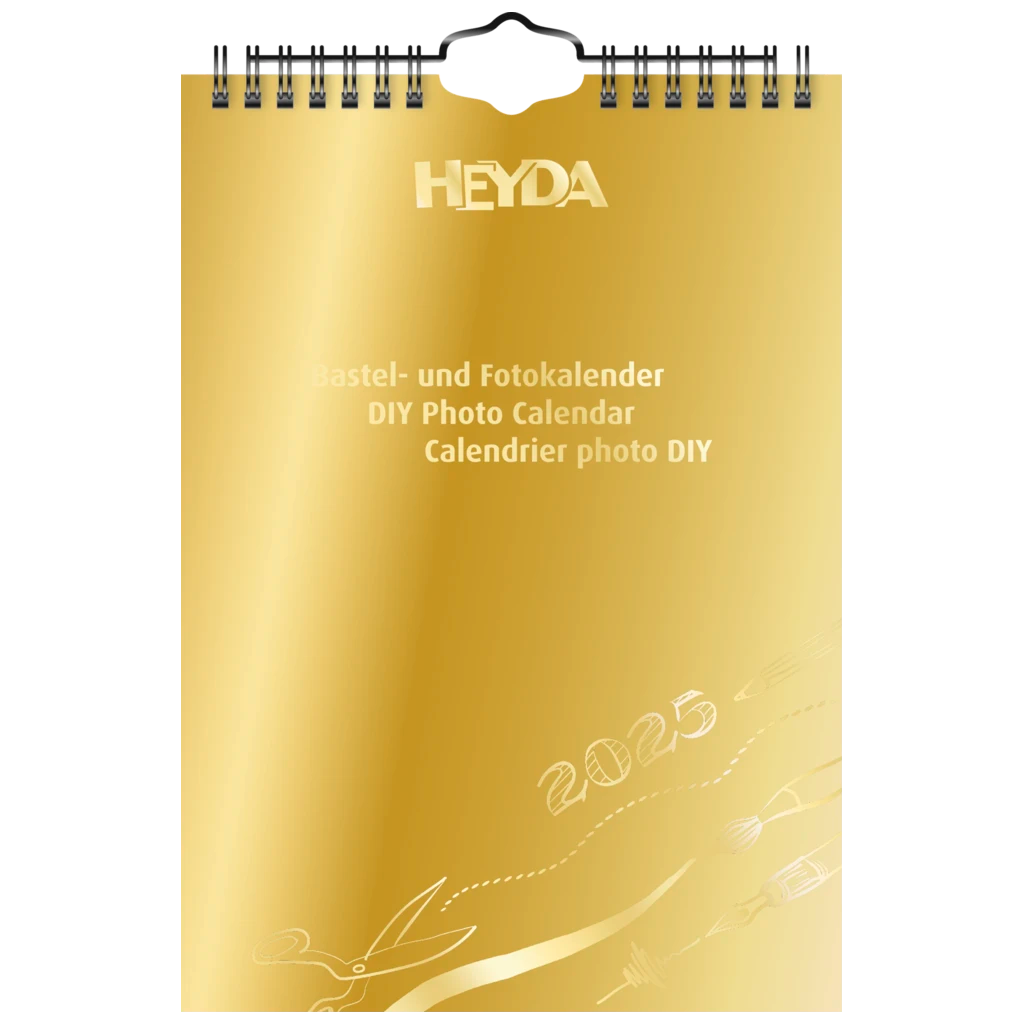 Bastel- und Fotokalender '25 jahresgebunden | A5, goldfarben