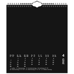 Bastel- und Fotokalender '25 jahresgebunden | 215×240 mm, schwarz