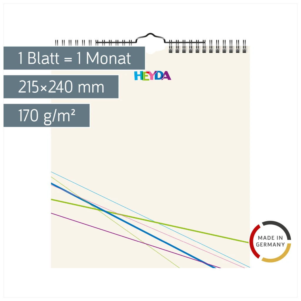 Bastel- und Fotokalender immerwährend | 215×240 mm, beige