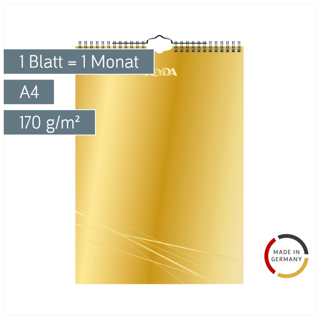 Bastel- und Fotokalender immerwährend | A4, gold