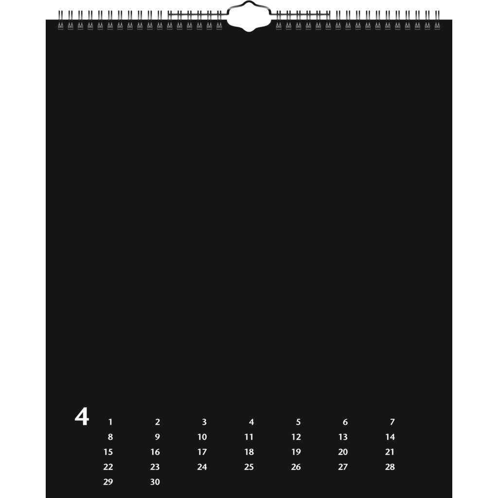 Bastel- und Fotokalender immerwährend, 1 Blatt = 1 Monat, 297 × 350 mm, schwarz