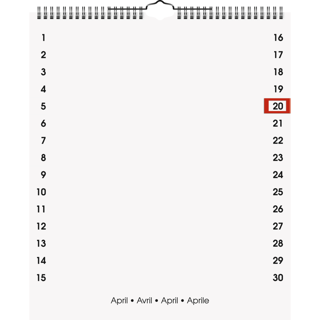 Bastel- und Fotokalender immerwährend „Enkel“, 1 Blatt = 1 Monat, 297 × 350 mm, weiß
