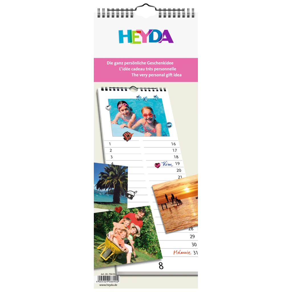 Bastel- und Fotokalender immerwährend | 160×420 mm, weiß