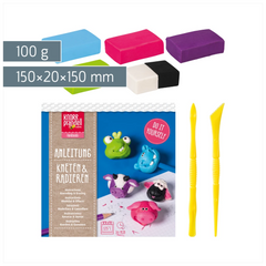 Bastel-Set Kneten & Radieren „Funny Animals“ | 100 g