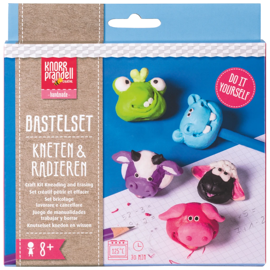 Bastel-Set Kneten & Radieren „Funny Animals“ | 100 g