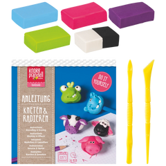 Bastel-Set Kneten & Radieren „Funny Animals“ | 100 g
