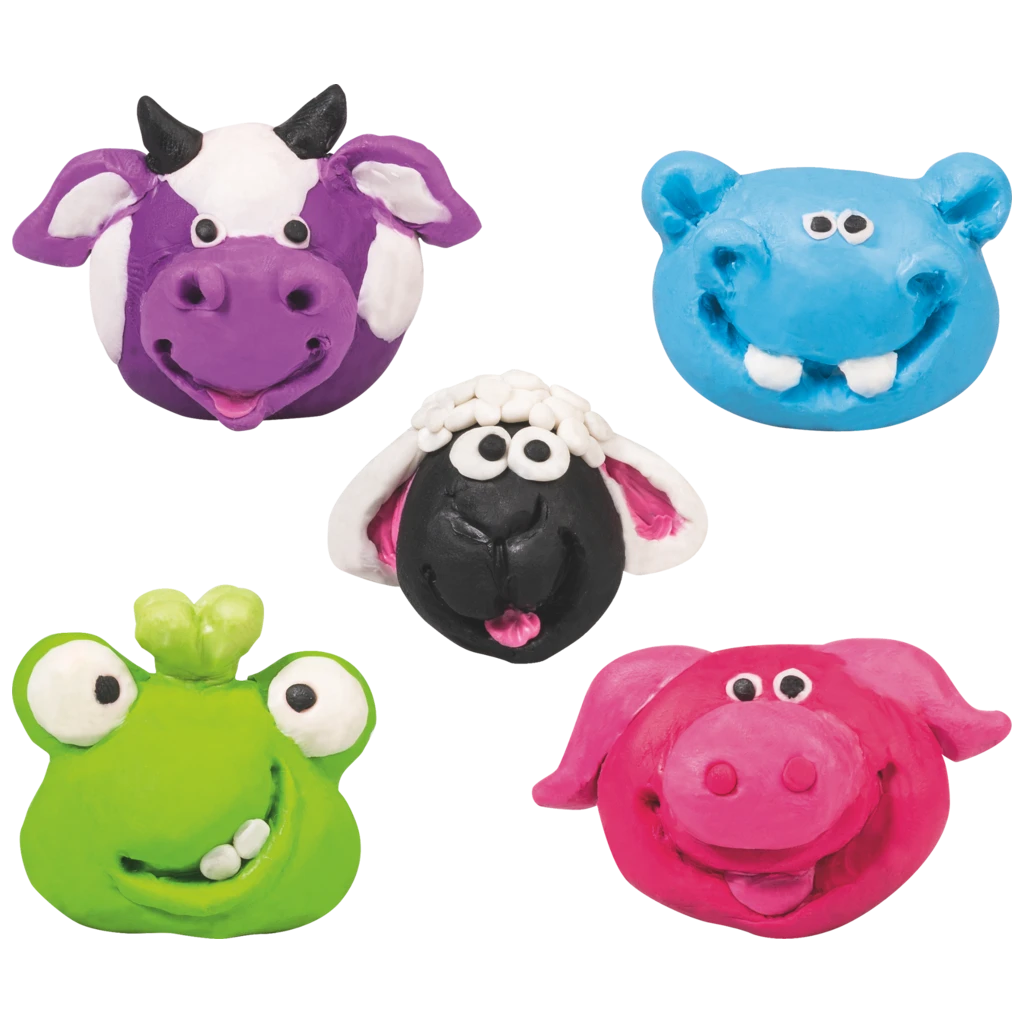 Bastel-Set Kneten & Radieren „Funny Animals“ | 100 g