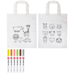 Bastel-Set Stoff bemalen „Animals & Zoo“ Kindertaschen