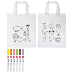 Bastel-Set Stoff bemalen „Animals & Zoo“ Kindertaschen