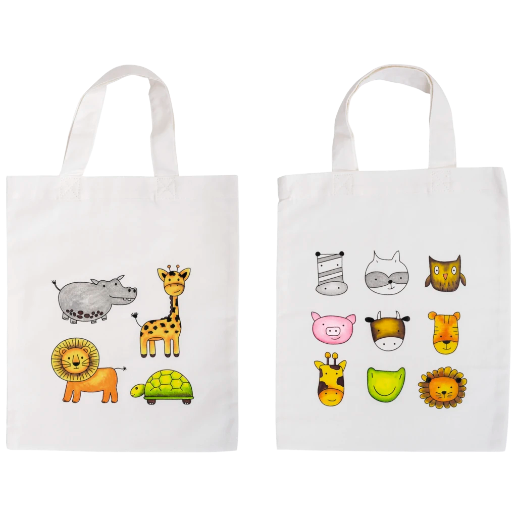 Bastel-Set Stoff bemalen „Animals & Zoo“ Kindertaschen