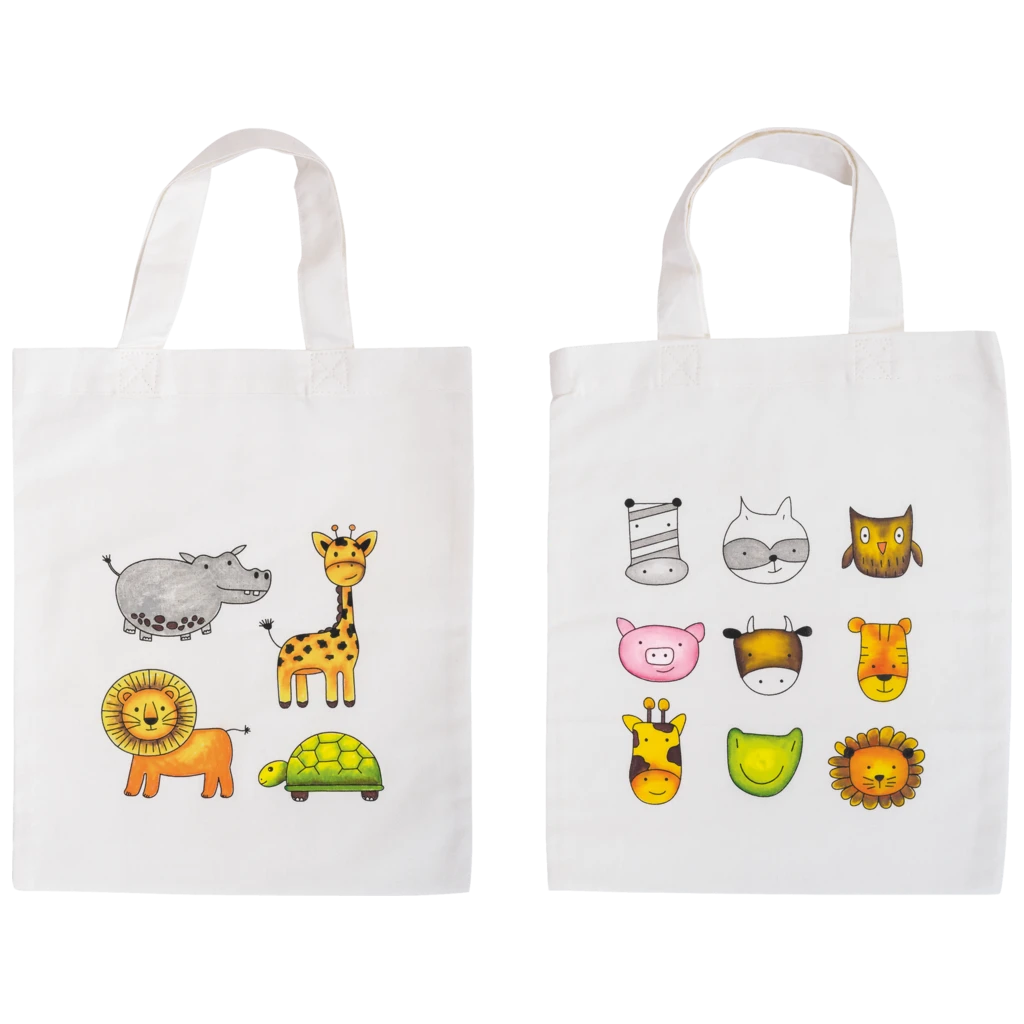 Bastel-Set Stoff bemalen „Animals & Zoo“ Kindertaschen