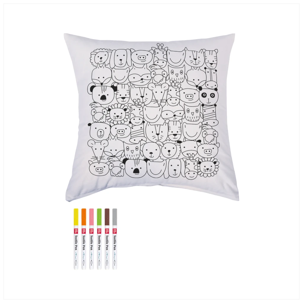 Bastel-Set Stoff bemalen „Animals“ Kissen