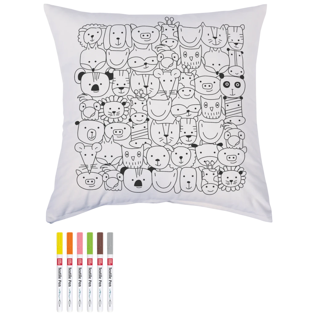 Bastel-Set Stoff bemalen „Animals“ Kissen
