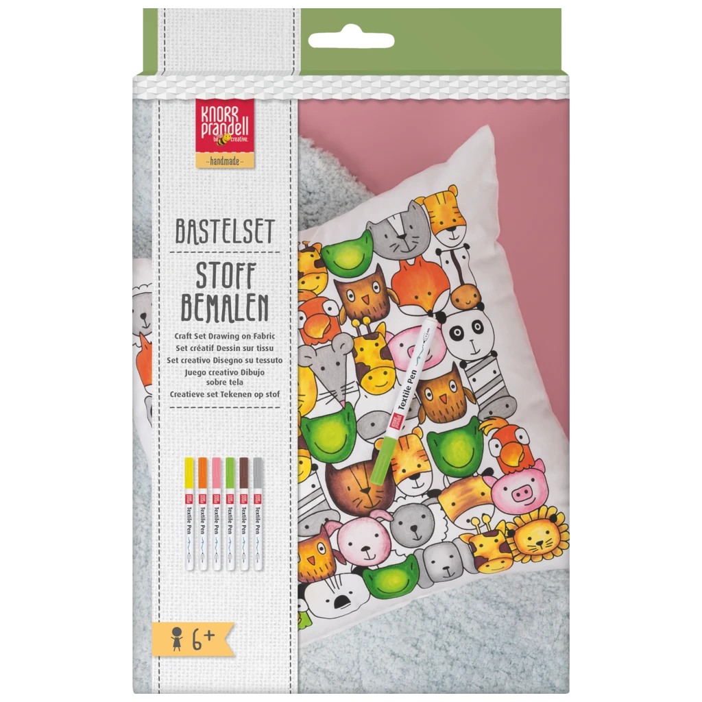 Bastel-Set Stoff bemalen „Animals“ Kissen