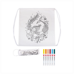 Bastel-Set Stoff bemalen „Mermaid“ Sportbeutel & Schlampermäppchen