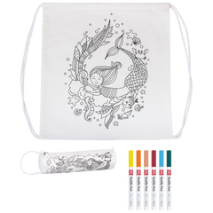 Bastel-Set Stoff bemalen „Mermaid“ Sportbeutel & Schlampermäppchen