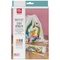 Bastel-Set Stoff bemalen „Mermaid“ Sportbeutel & Schlampermäppchen