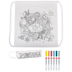 Bastel-Set Stoff bemalen „Seaworld“ Sportbeutel & Schlampermäppchen