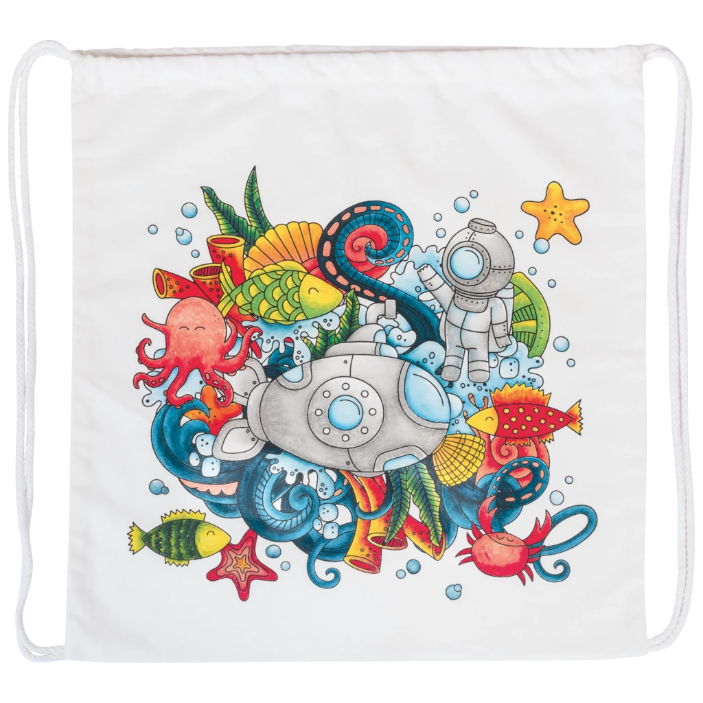 Bastel-Set Stoff bemalen „Seaworld“ Sportbeutel & Schlampermäppchen