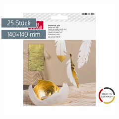 Blattmetall | 140×140 mm, gold, 25 Stück
