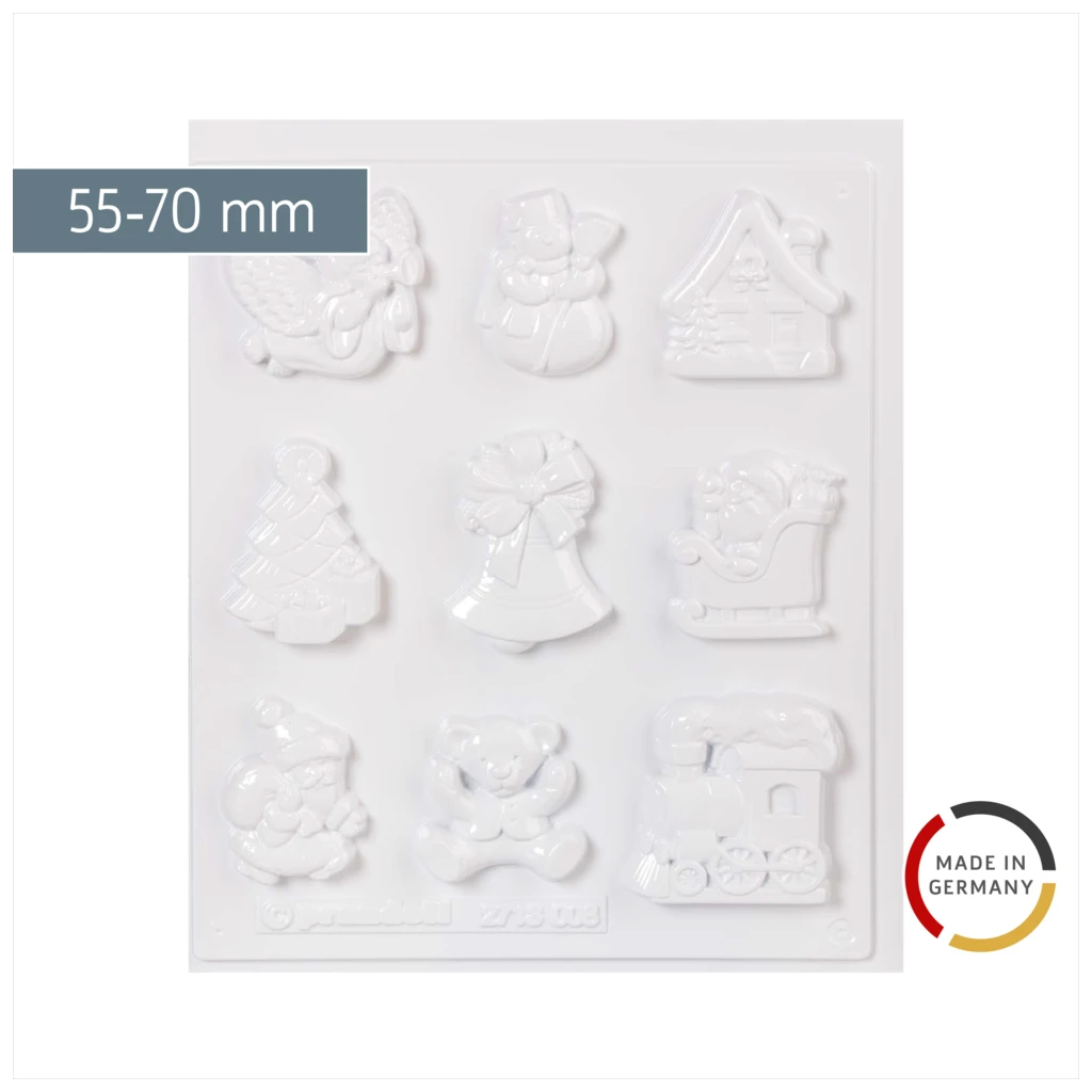 Gießform „Weihnachten“ | 55-70 mm, weiß