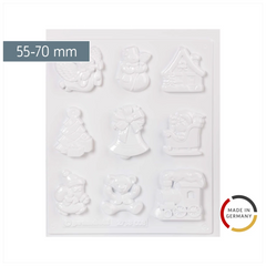 Gießform „Weihnachten“ | 55-70 mm, weiß