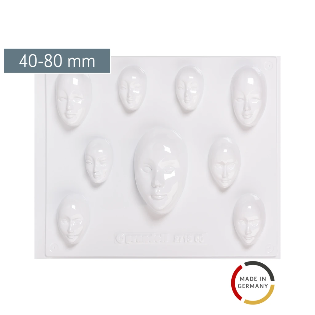 Gießform „Mini-Schmuckmasken“ | 40-80 mm, weiß