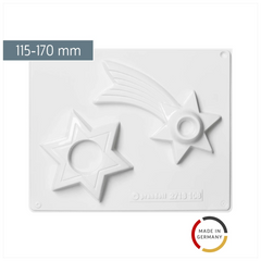 Gießform „Sterne“ Kerzenhalter | 115-170 mm, weiß