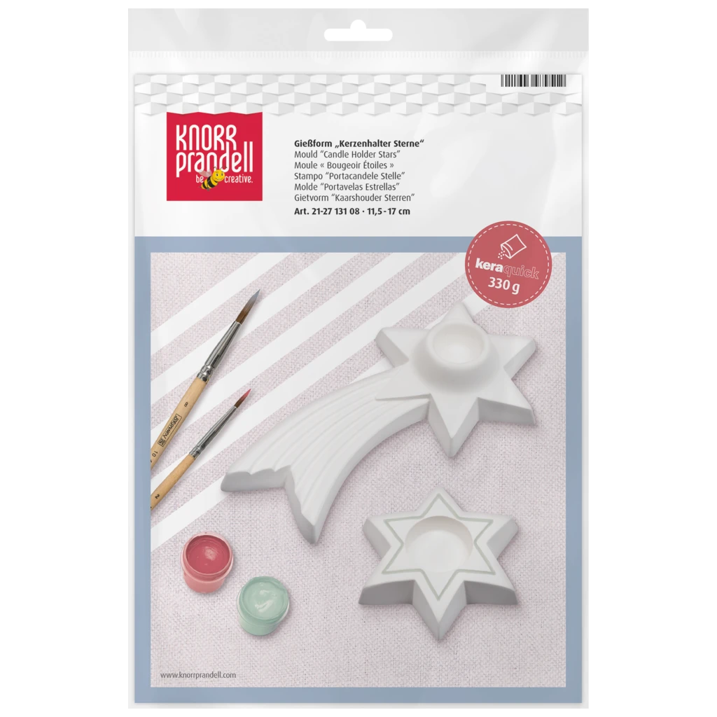Gießform „Sterne“ Kerzenhalter | 115-170 mm, weiß