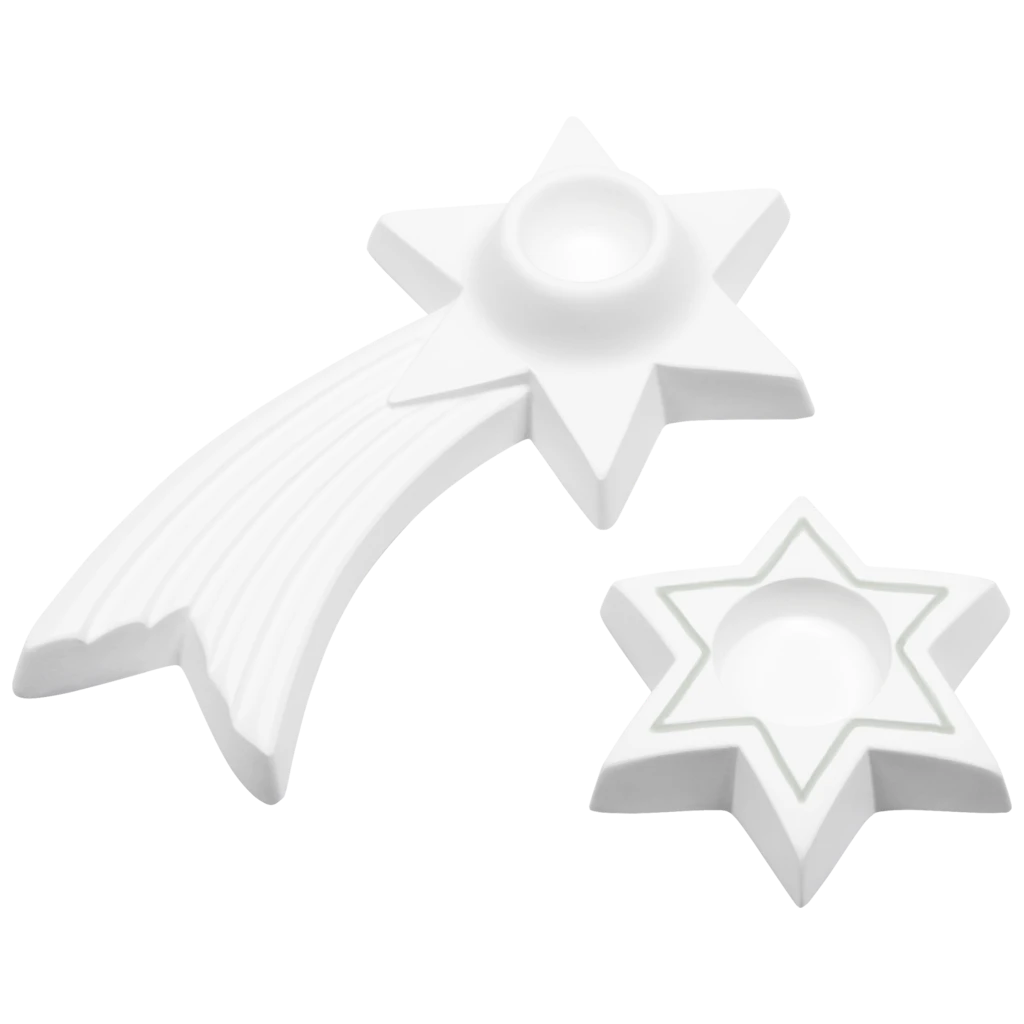 Gießform „Sterne“ Kerzenhalter | 115-170 mm, weiß