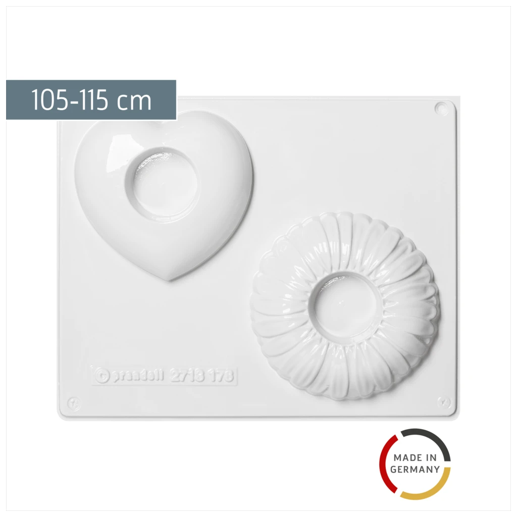 Gießform „Herz, Blume“ Kerzenhalter | 105-115 mm, weiß