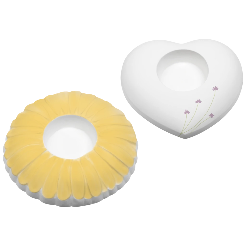 Gießform „Herz, Blume“ Kerzenhalter | 105-115 mm, weiß