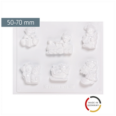 Gießform „Frohe Weihnacht“ | 50-70 mm, weiß