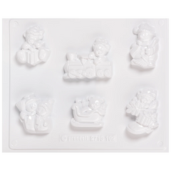 Gießform „Frohe Weihnacht“ | 50-70 mm, weiß