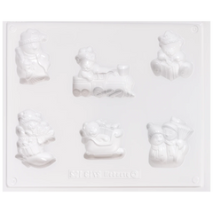 Gießform „Frohe Weihnacht“ | 50-70 mm, weiß