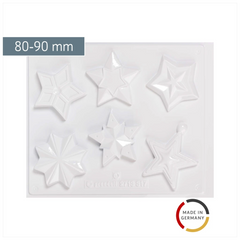 Gießform „Sterne“ | 80-90 mm, weiß