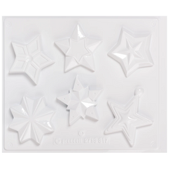 Gießform „Sterne“ | 80-90 mm, weiß