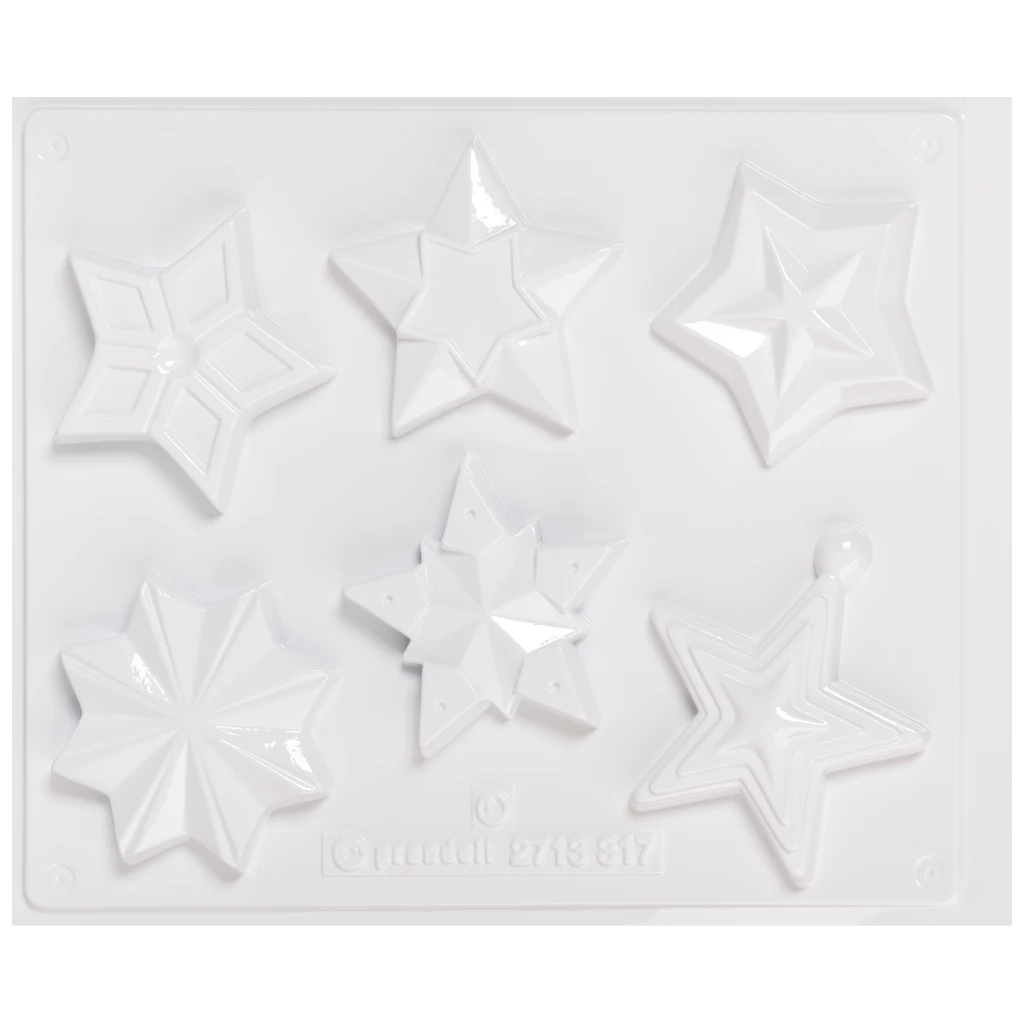 Gießform „Sterne“ | 80-90 mm, weiß