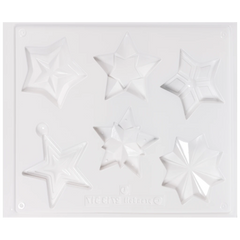 Gießform „Sterne“ | 80-90 mm, weiß