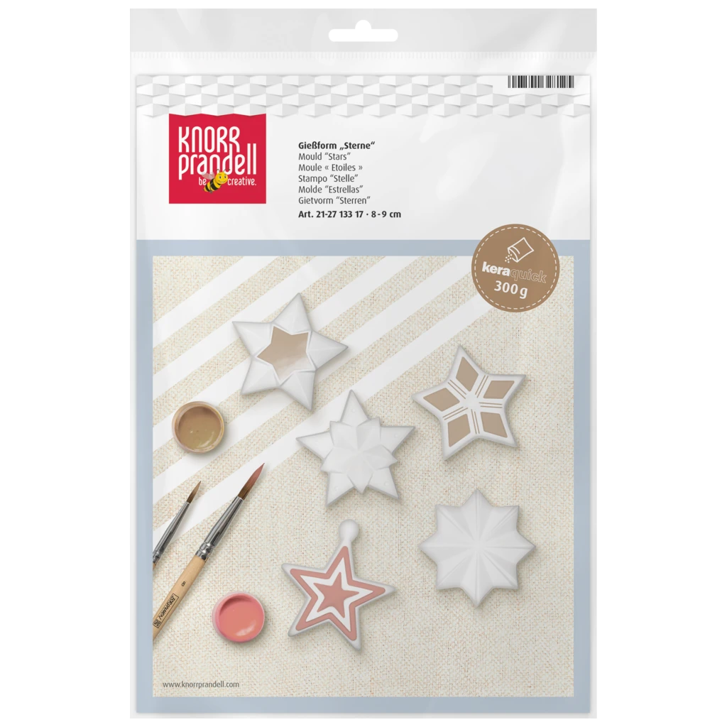 Gießform „Sterne“ | 80-90 mm, weiß