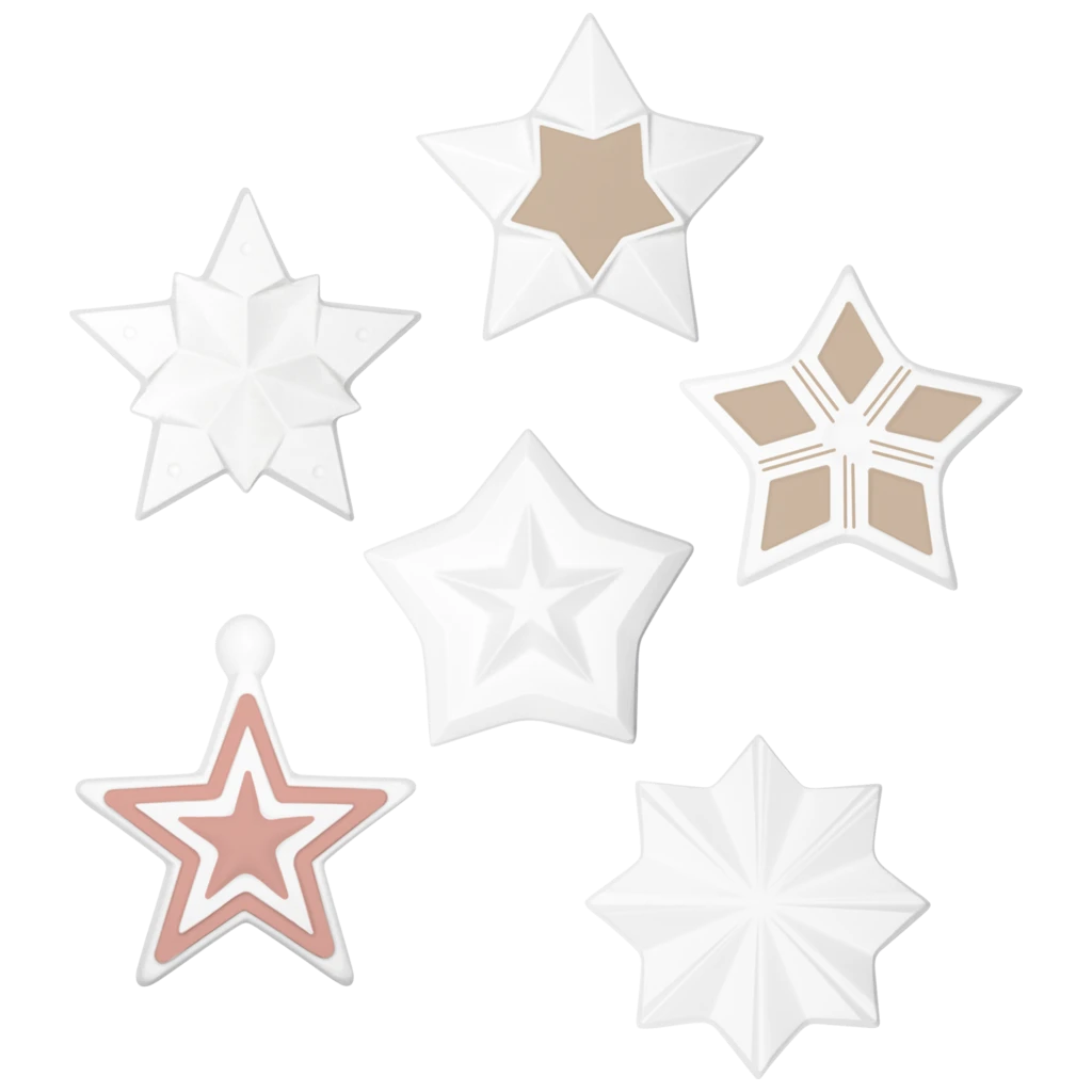 Gießform „Sterne“ | 80-90 mm, weiß