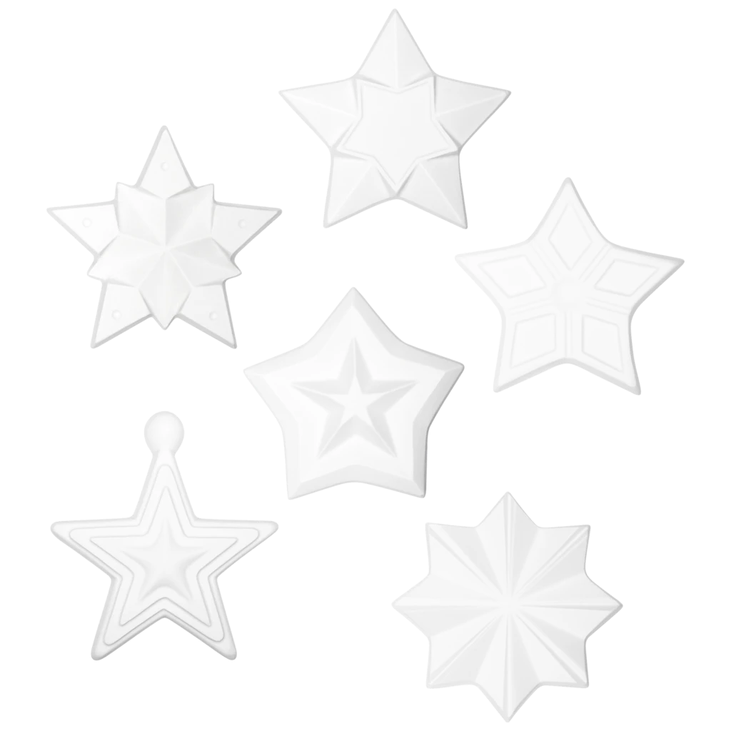 Gießform „Sterne“ | 80-90 mm, weiß