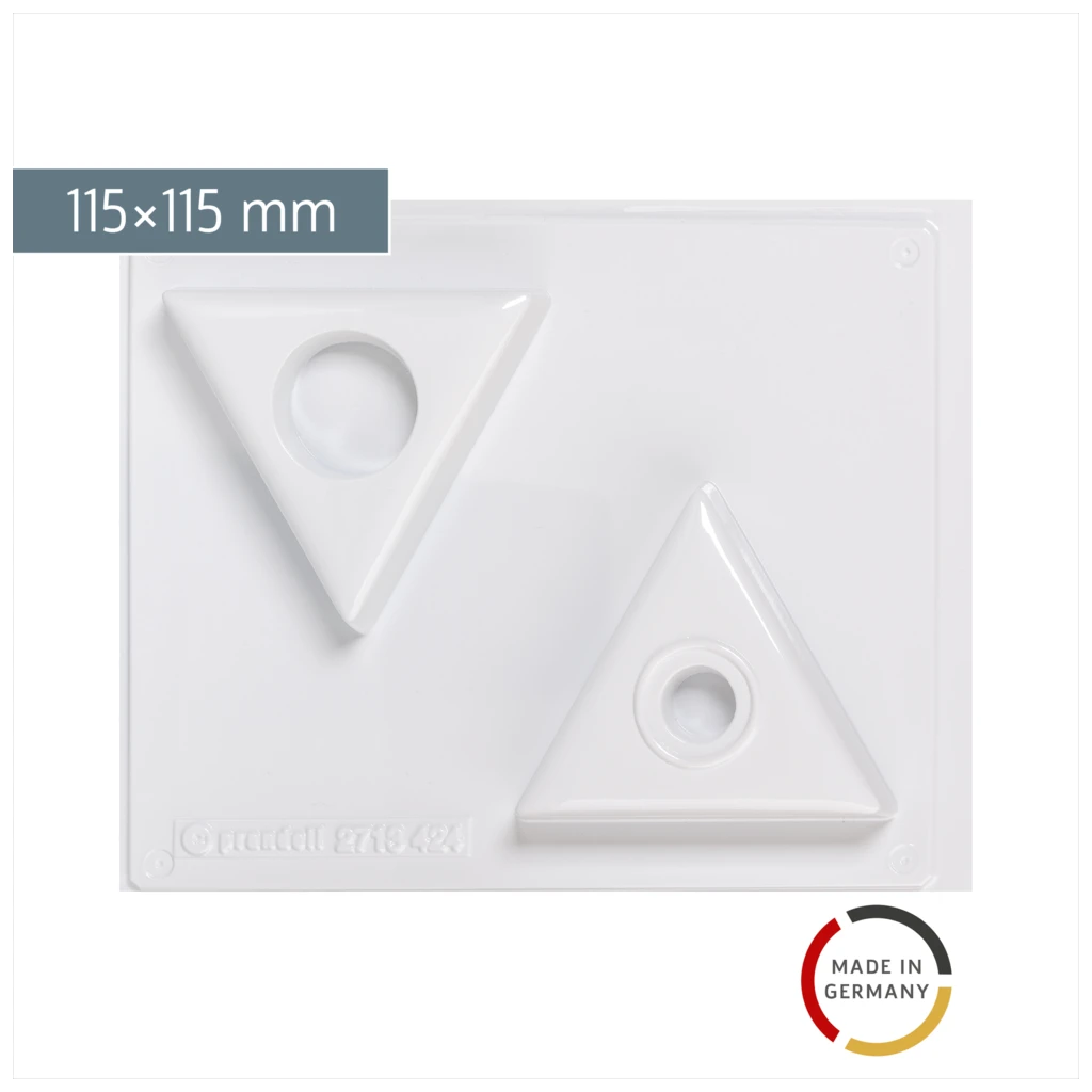 Gießform „Dreieck“ Kerzenhalter | 115×115 mm, weiß
