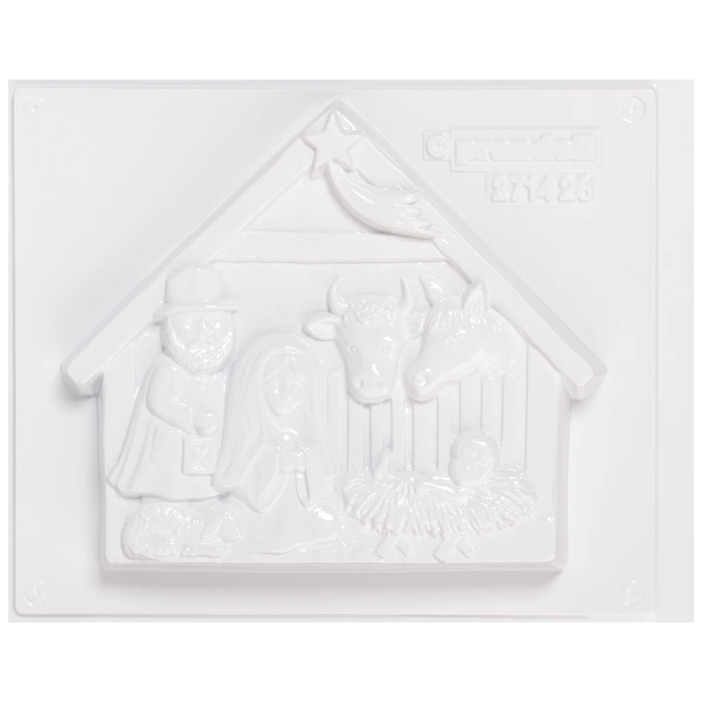 Gießform „Weihnachtskrippe“ | 200×170 mm, weiß