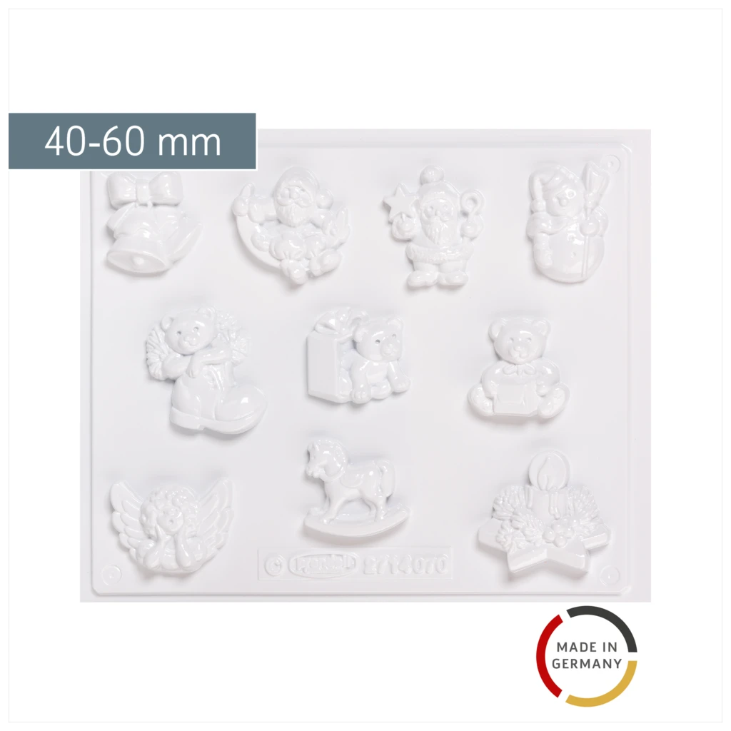 Gießform „Weihnachtsfiguren“ | 40-60 mm, weiß